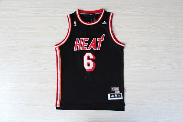  NBA Miami Heat 6 LeBron James Hardwood Classic Fashion Swingman Black Jersey